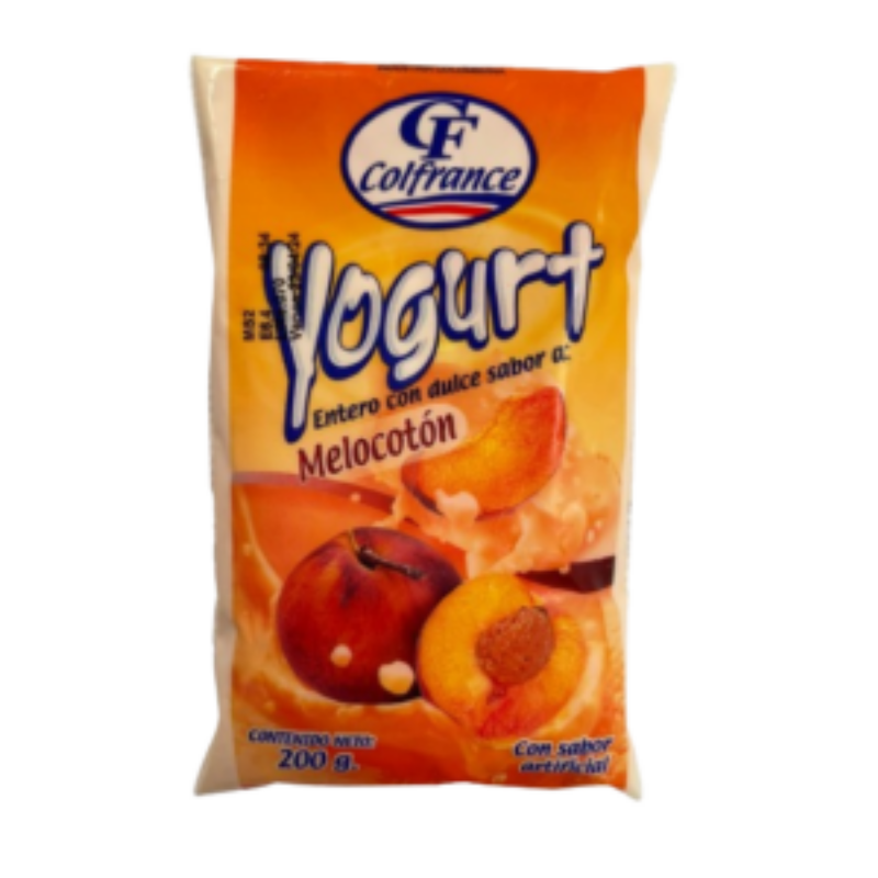 YOGURT ENTERO EN BOLSA SABOR MELOCOTON X 200ML - COLFRANCE