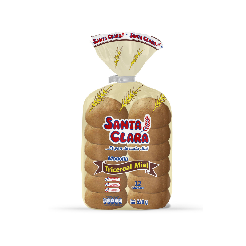 MOGOLLA TRICEREAL MIEL * 12 UND. X 520G - SANTA CLARA